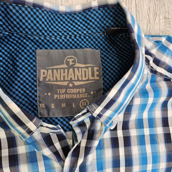 Panhandle Slim Shirt Adult XL Western Button Up Tuf Cooper Performance Mens - Picture 3 of 12